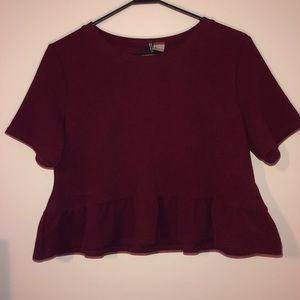 Peplum crop top burgundy